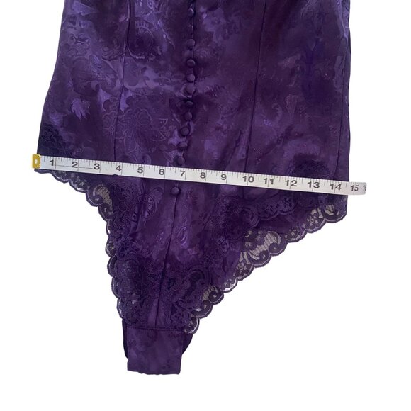 Victorias Secret Small Vintage Purple Satin & Lace Bodysuit Bows Sexy Gold Label - Picture 10 of 16